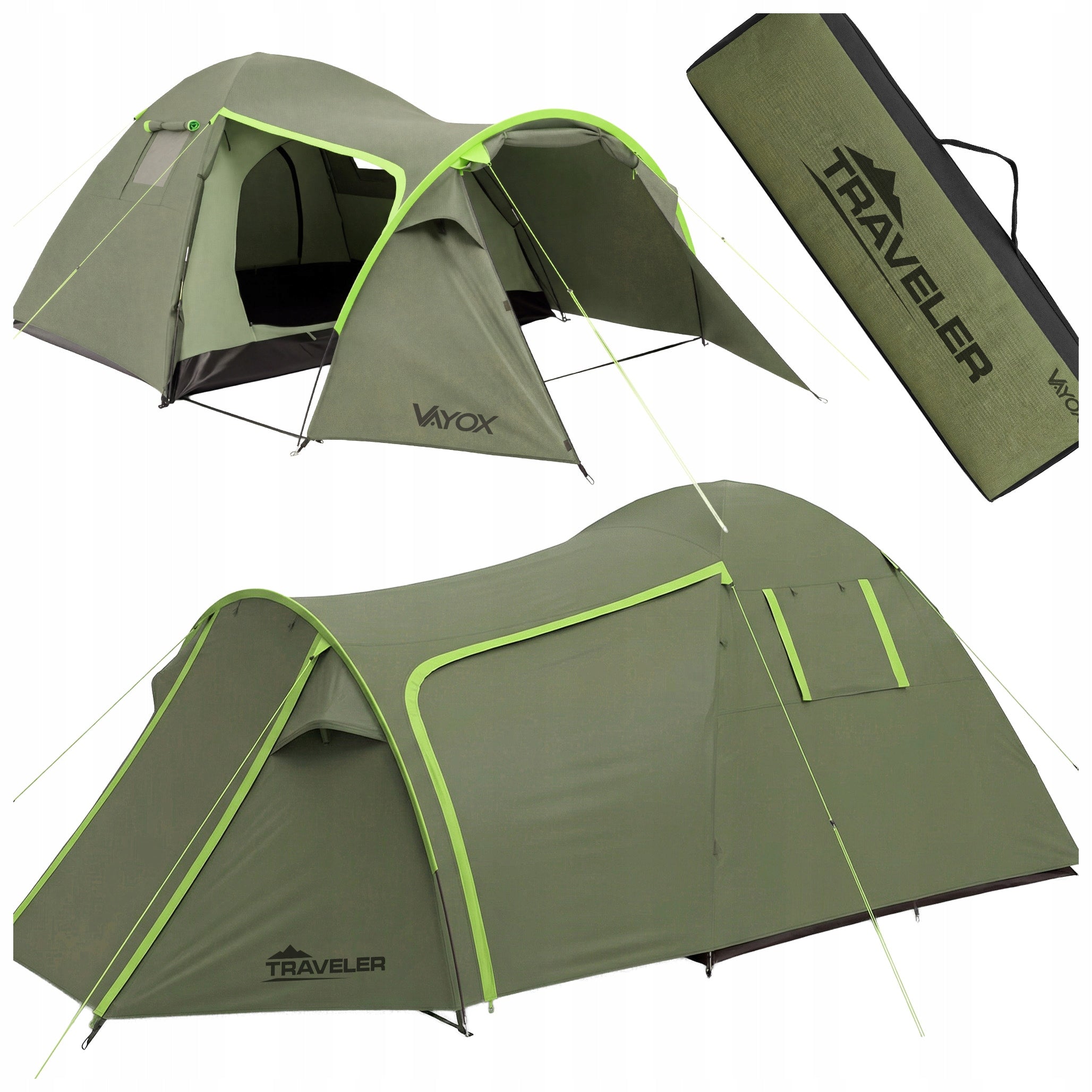 CAMPING TENT TOURIST 3 PERSON WATERPROOF LARGE VESTIBULE VAYOX