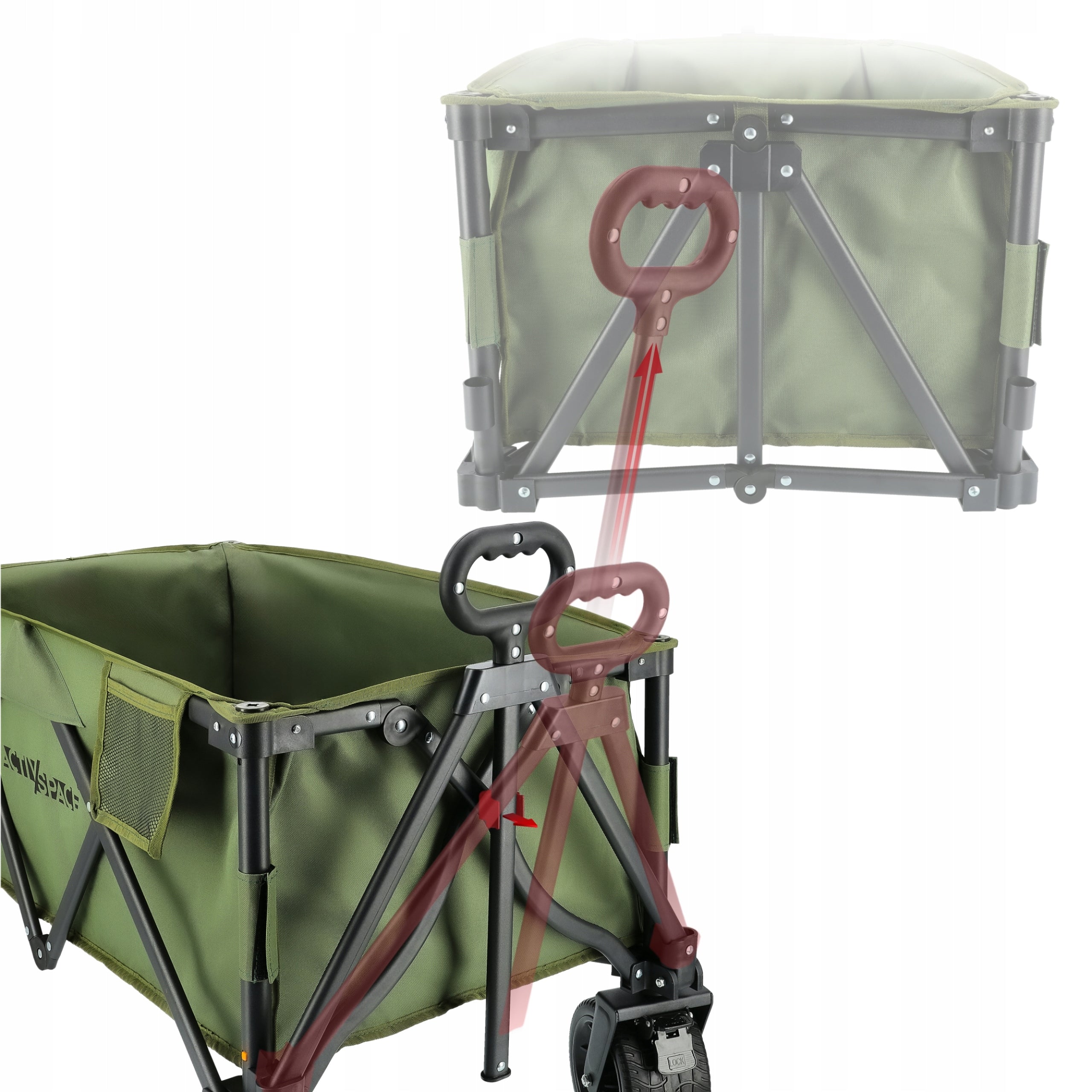 CAMPING TRANSPORT CART FOLDING GARDEN BEACH GARDEN TRAILER Wheels number 4