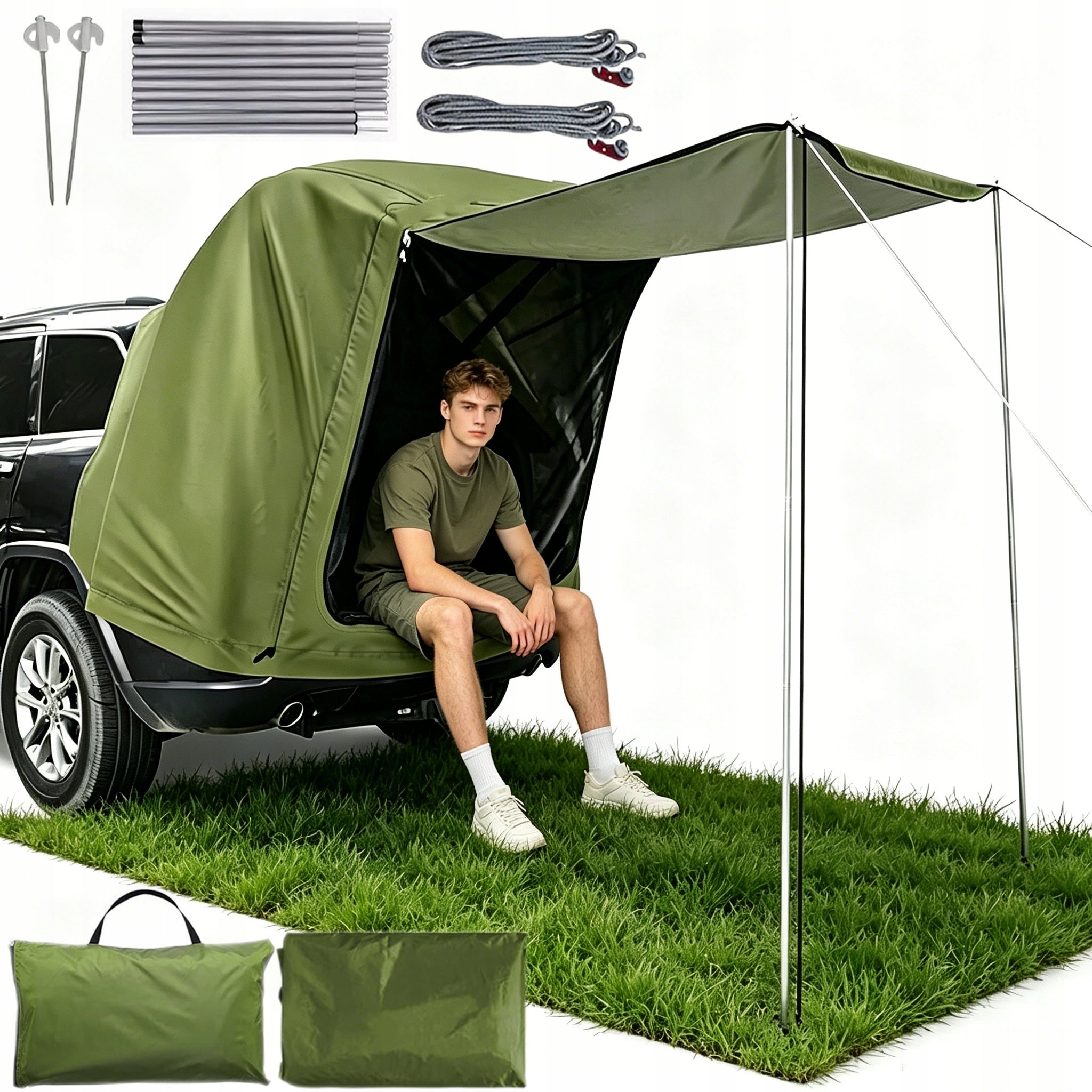 CAMPING VESTIBULE REAR FLAP TENT SUV FOLDING 120x120CM