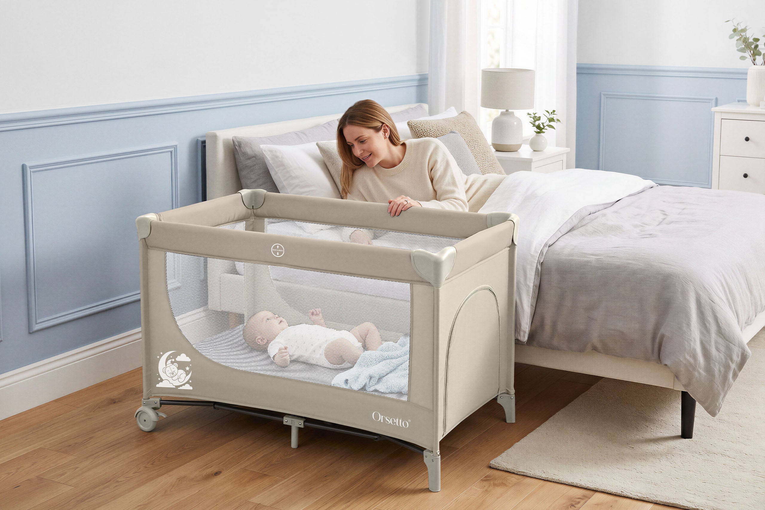 CAMPINGINO AUTOMATICO TRAVEL COT INSTANTLY FOLDABLE BEIGE Manufacturer code 5905226127126