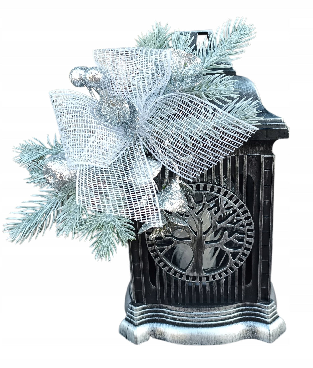CANDLE ON THE GRAVE WITH DECORATION CHRISTMAS REED COMPOSITION