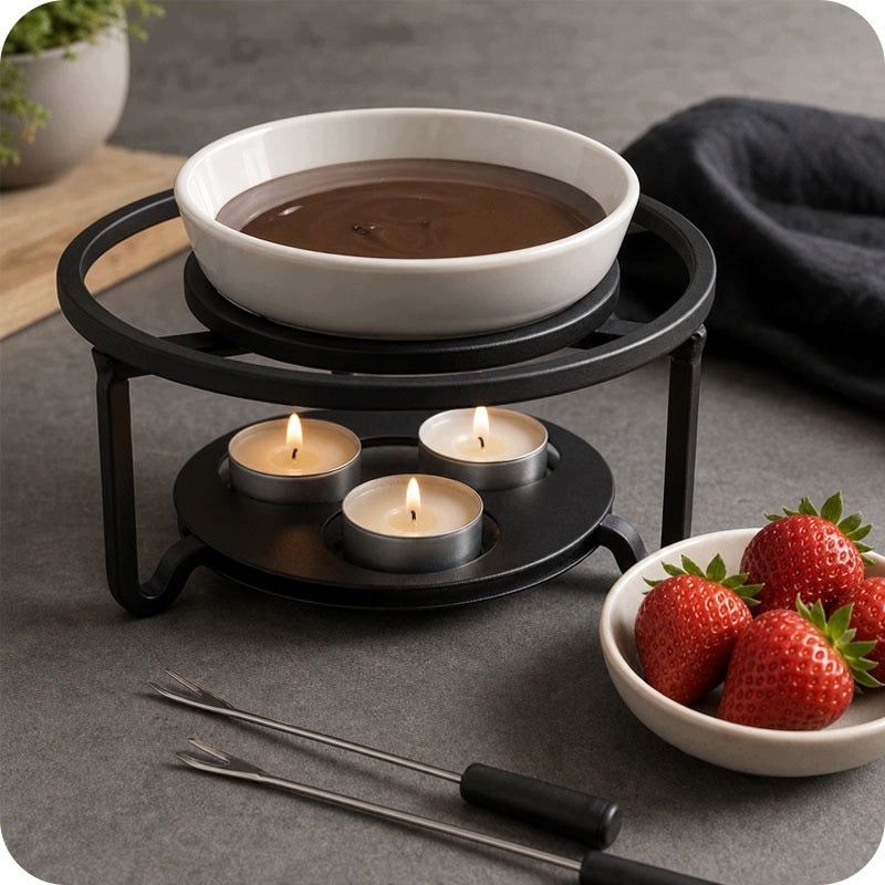 CANDLE POT WARMER INFUSER POT FONDUE BLACK Brand Revento