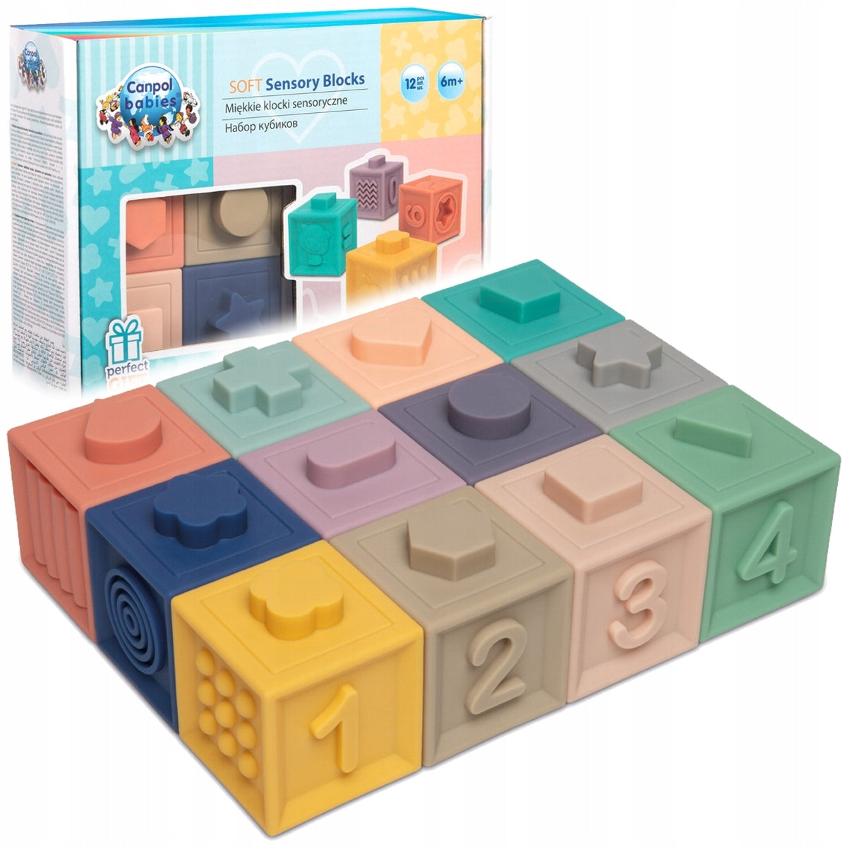 CANPOL SOFT SENSORY BLOCKS EDUCATIONAL 12pcs