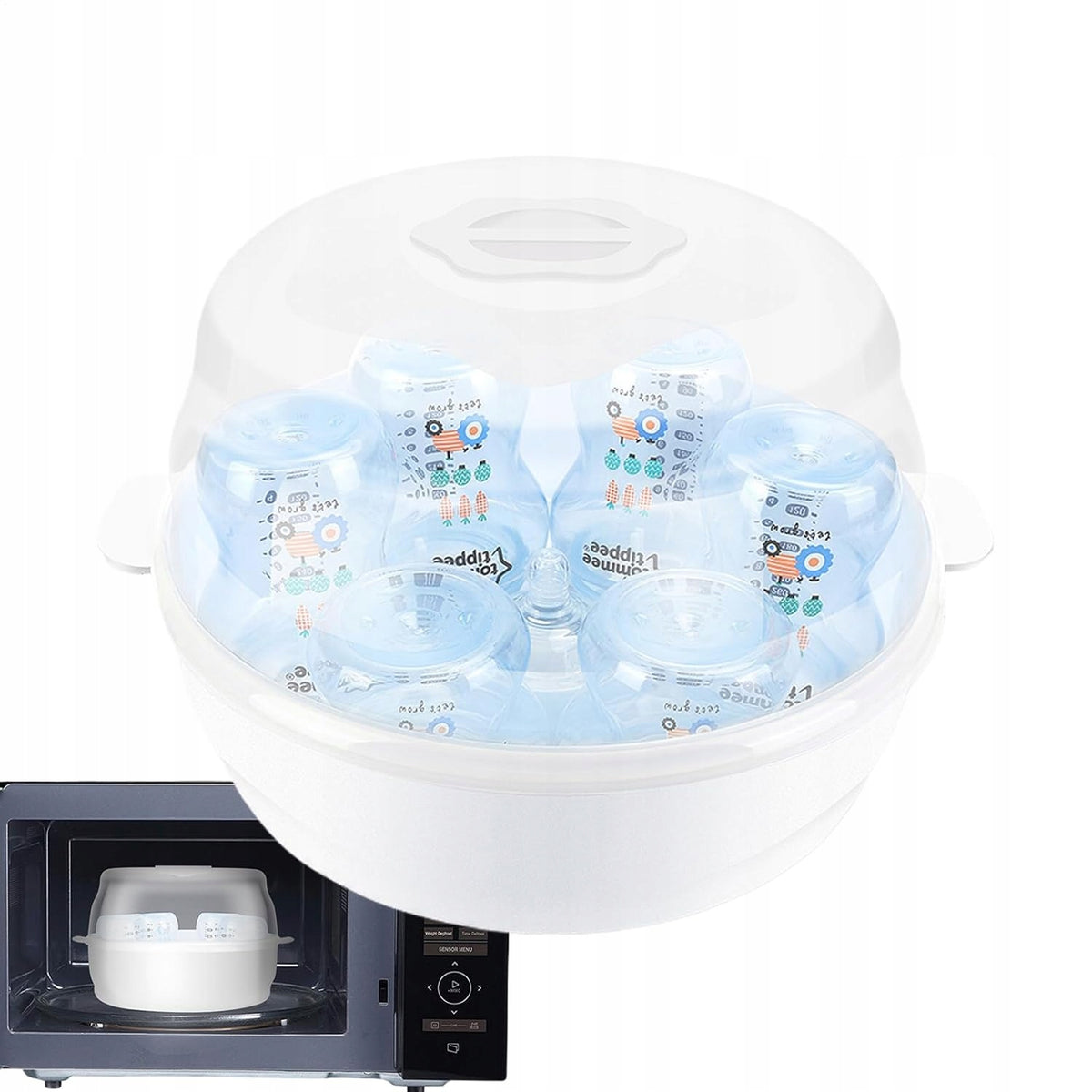 CAPACIOUS STEAM MICROWAVE BOTTLE STERILIZER 4 MINUTES 6 BOTTLES