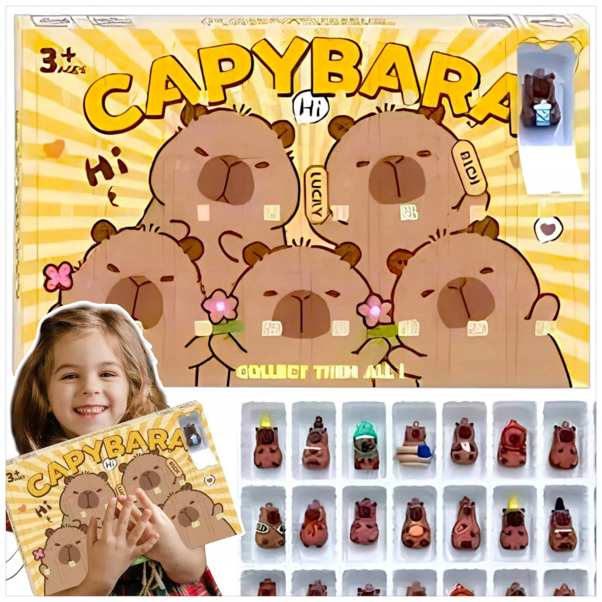 CAPYBARA FIGURINE 24 PIECES SET FIGURINES SURPRISE CAPYBARA COLLECTION Brand WKS