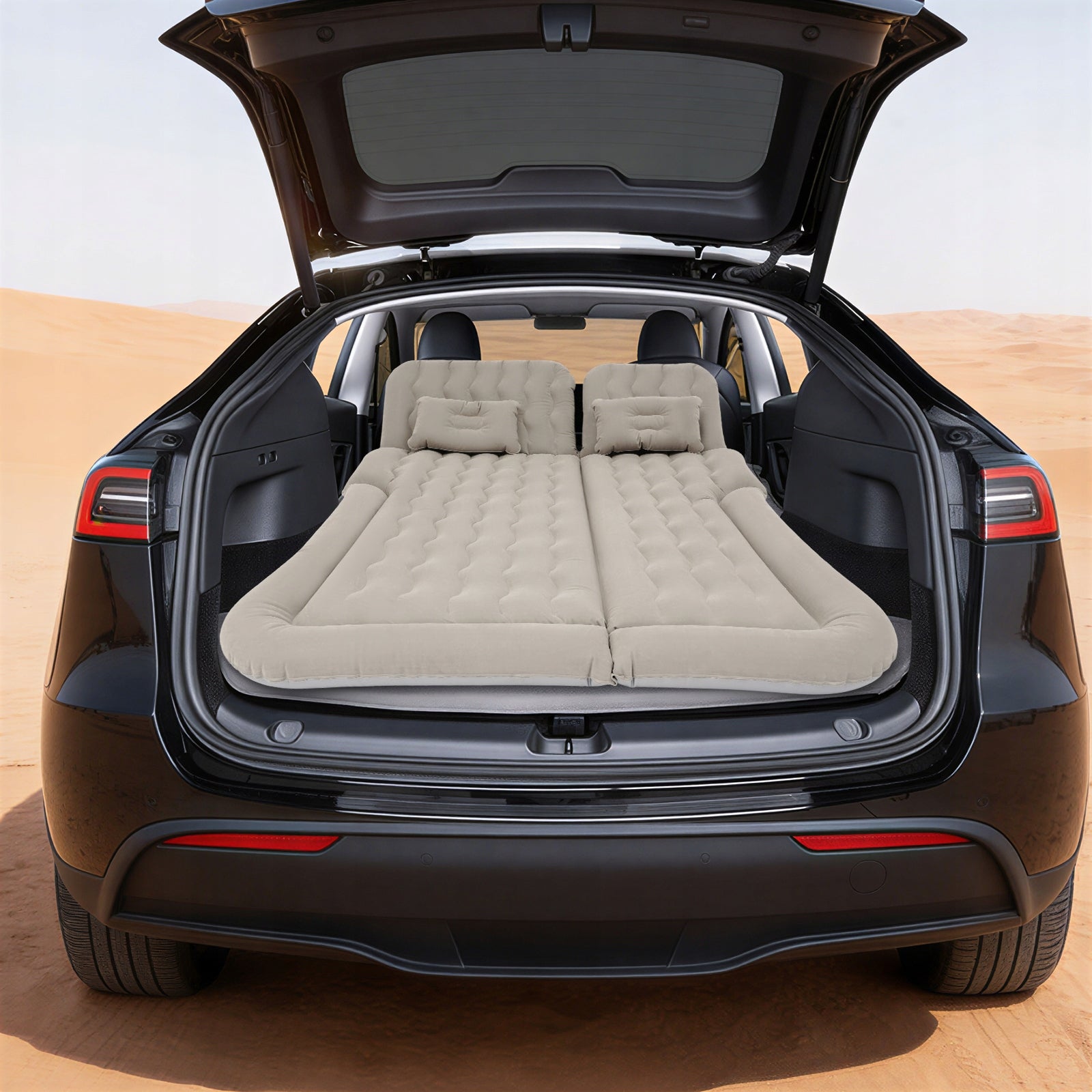 CAR AIR MATTRESS SUV INFLATABLE CAMPING SLEEPING BED GRAY WITH AIR PUMP Packaging status original