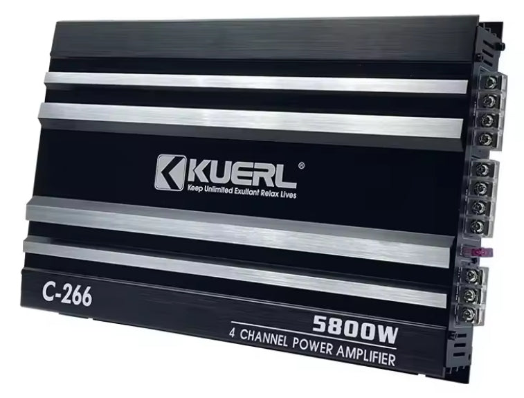 CAR AMPLIFIER 4-CHANNEL KUERL C-266 5800W MAX CLASS AB
