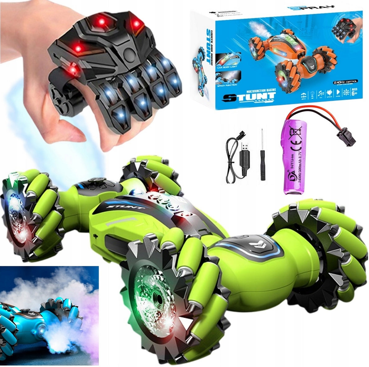 CAR - AUTO 4X4 Remote Controlled GESTURES - LED Lights Steam Water Smoke