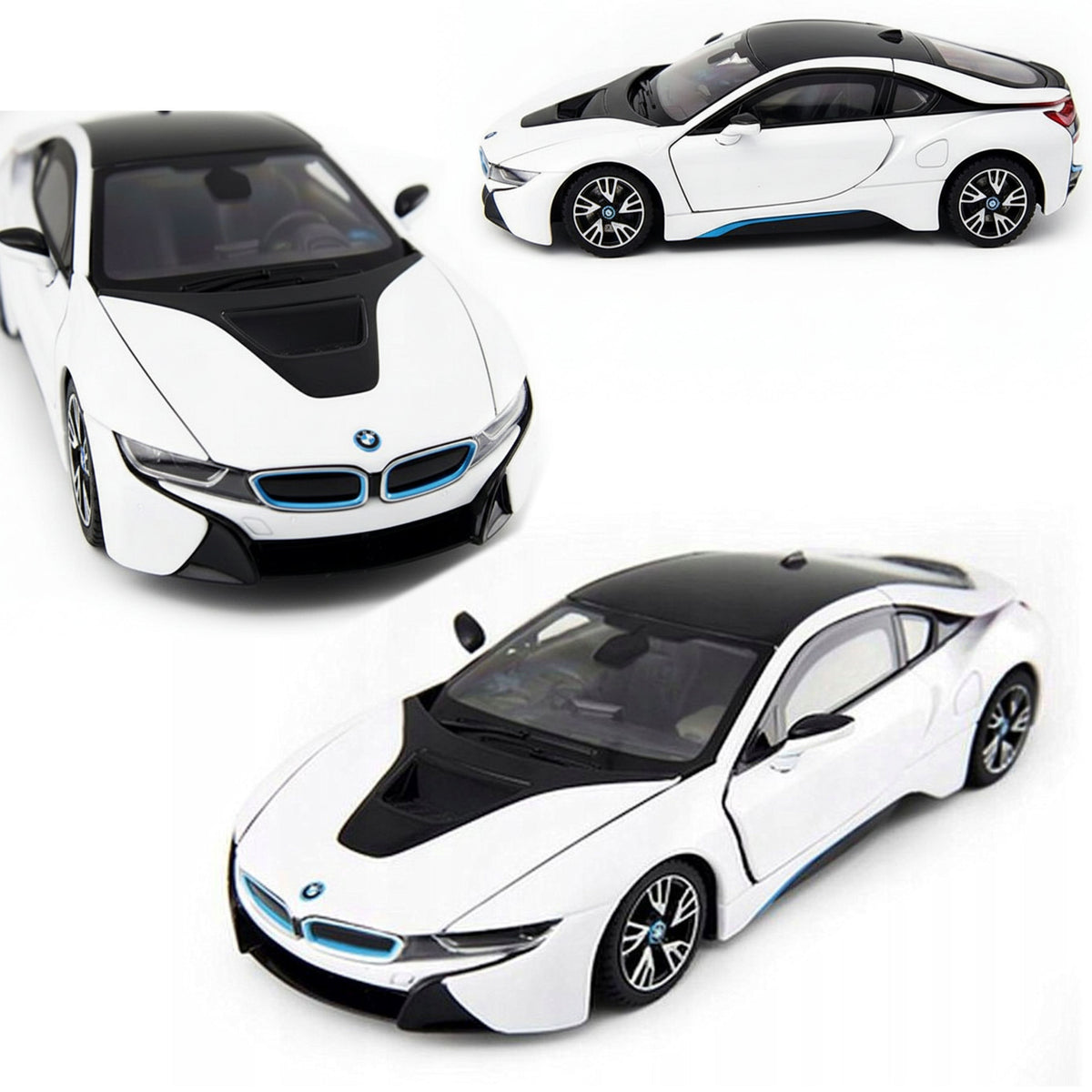 CAR AUTO COLLECTIBLE MODEL BMW I8 WHITE COIL 1:24 METAL