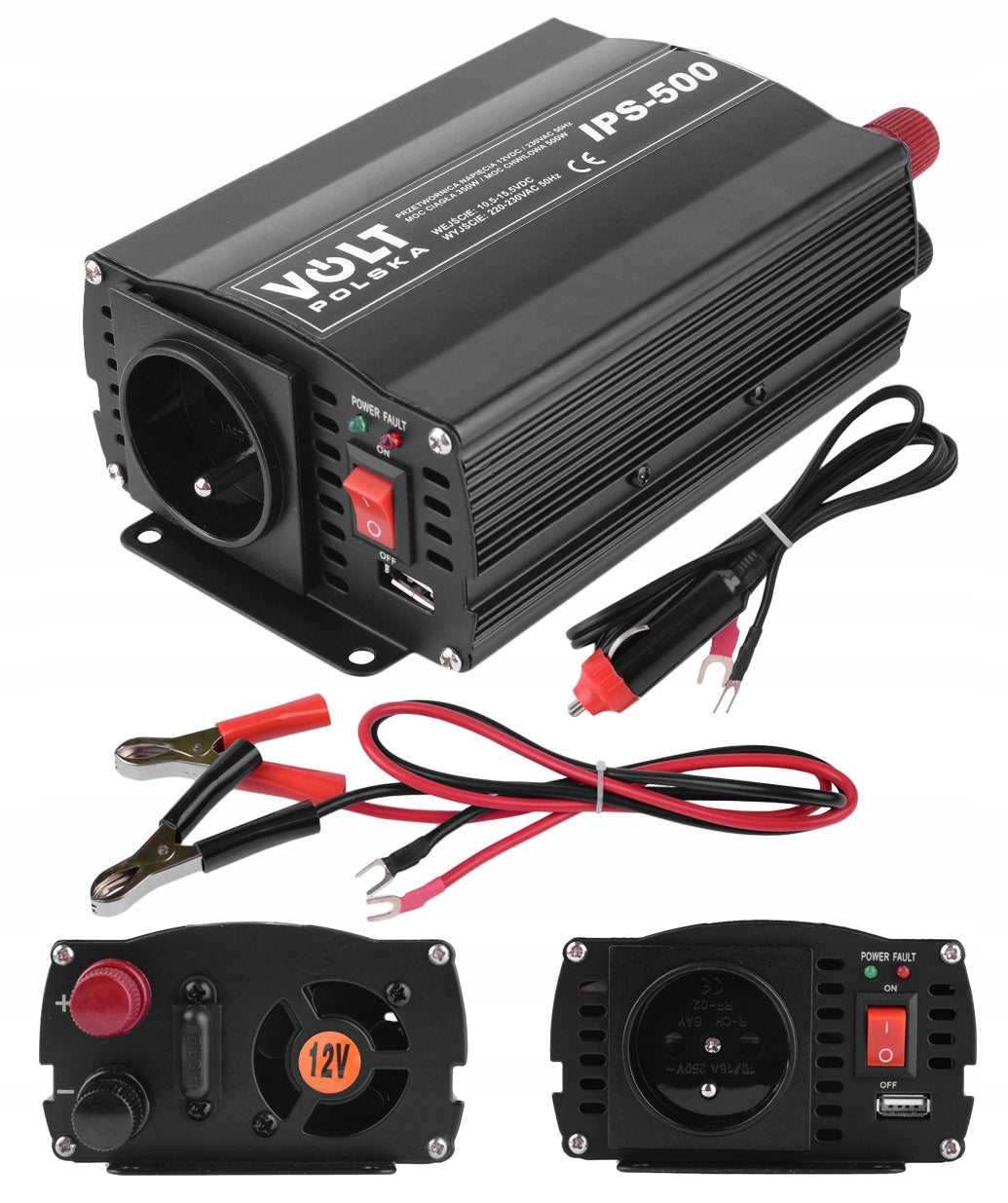 CAR BATTERY CONVERTER 12V 230V 350W 500W VOLT Poland + USB
