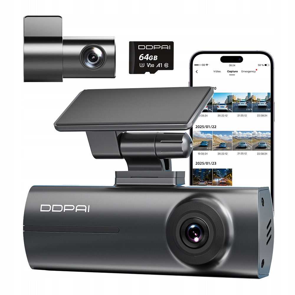 CAR CAMERA DDPAI N1 Dual VIDEO RECORDER 1296P WIFI + REAR + 64GB