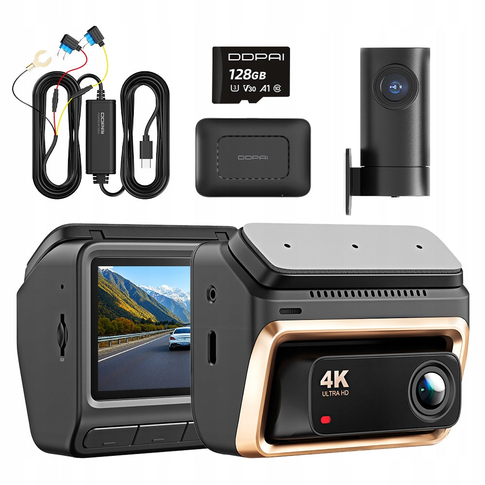 CAR CAMERA DDPAI Z60 PRO VIDEO RECORDER +REAR+HARDWIRE KIT+128GB