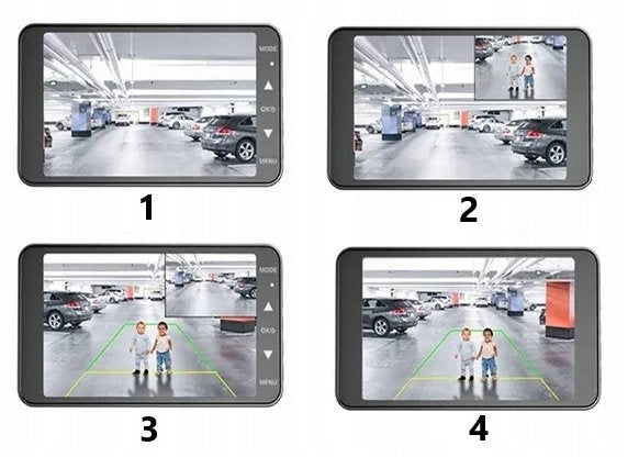 CAR CAMERA DRIVING VIDEO RECORDER FRONT REAR FULL HD REVERSING CAMERA Model WIDEOREJESTRATOR JAZDY Z KARTĄ 64 GB W ZESTAWIE
