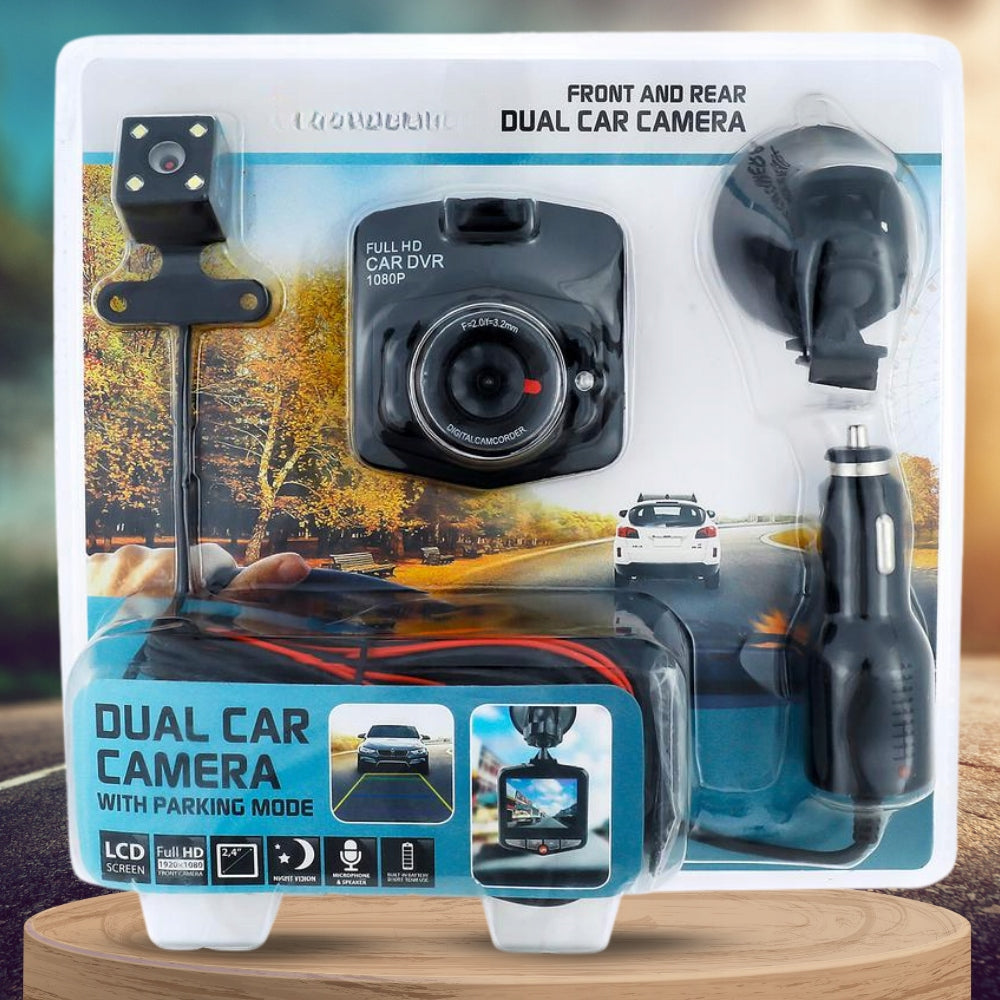 CAR CAMERA FRONT + REAR VIDEO RECORDER G-sensor 3in1 Full HD Manufacturer code KAMERA SAMOCHODOWA PRZÓD + TYŁ 3w1 Full HD