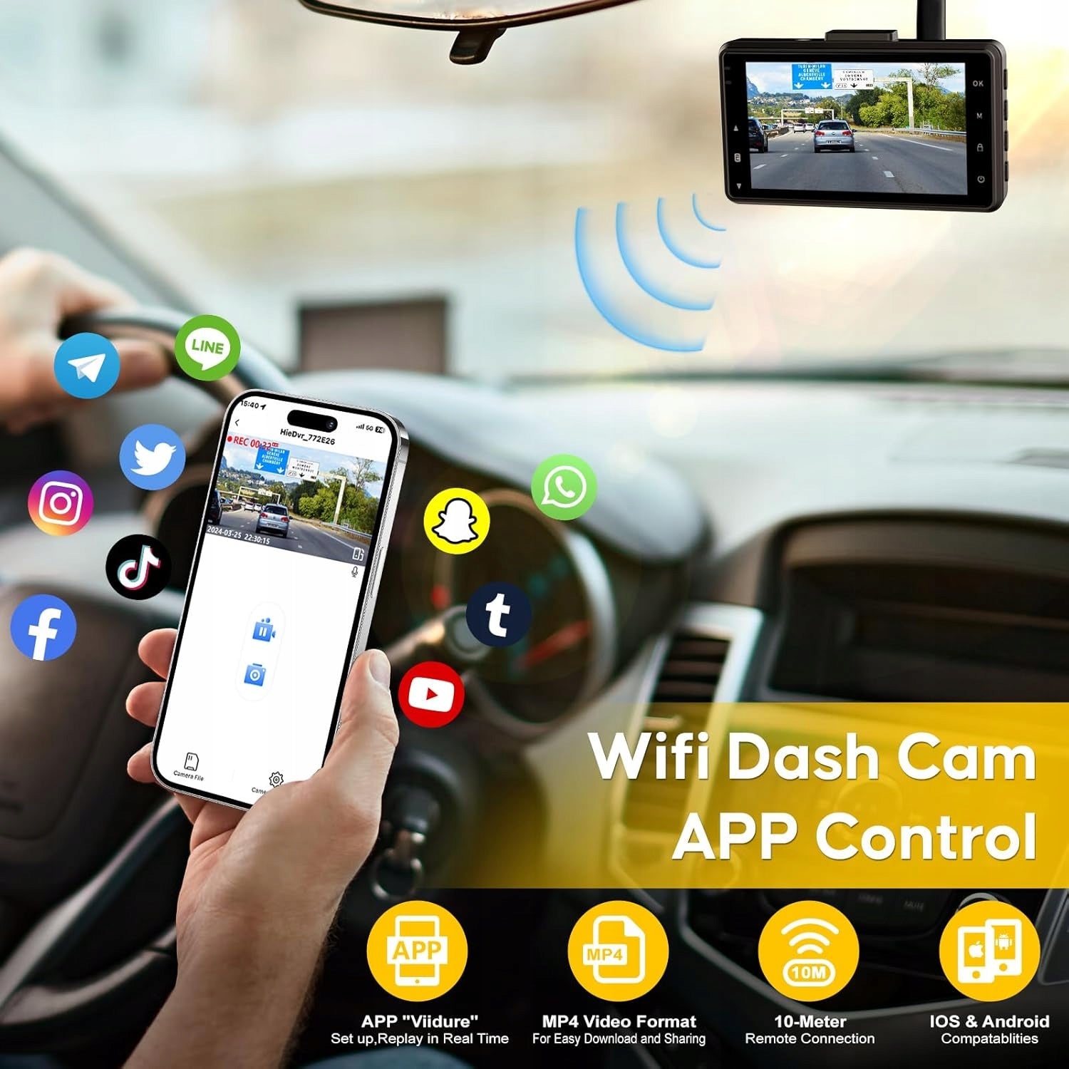 CAR CAMERA VIDEO RECORDER + REVERSING CAMERA 4K WIFI WDR 64GB QR Manufacturer code ZD-X35