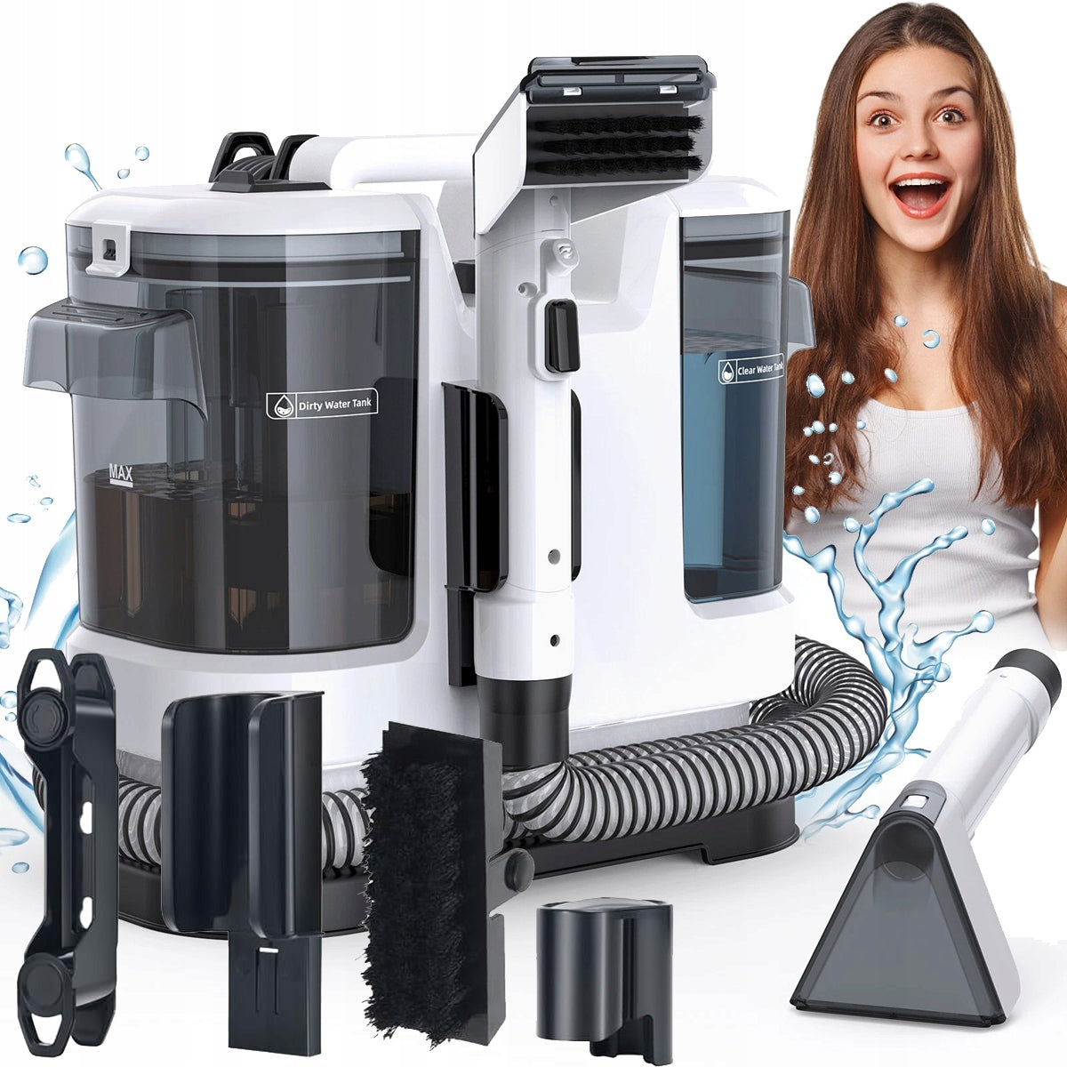 CAR CARPET UPHOLSTERY WASHING VACUUM CLEANER 450W PORTABLE COUCHES + CENTER