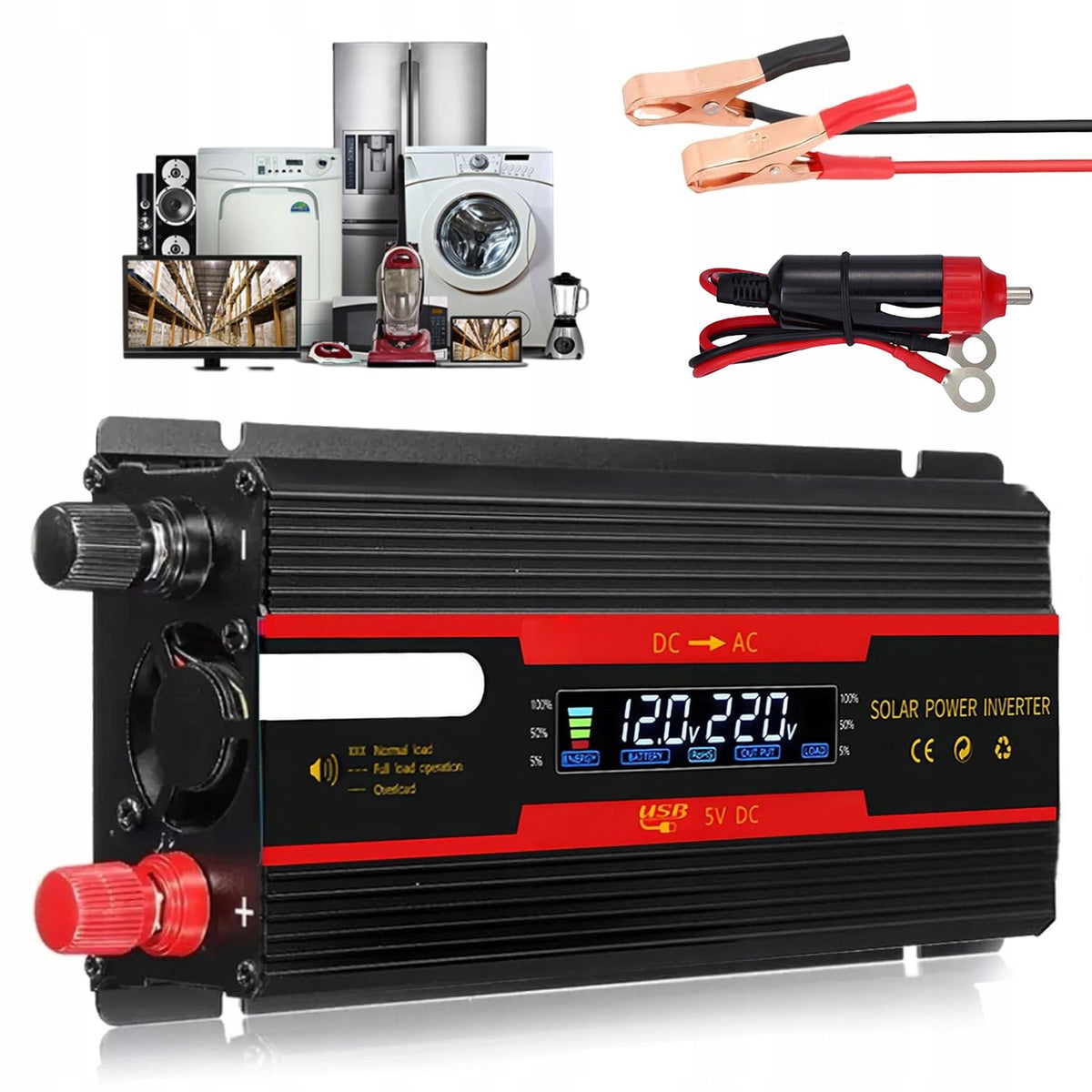 CAR CONVERTER 12V 24V 220V 2000W LCD VOLTAGE CONVERTER AUTO