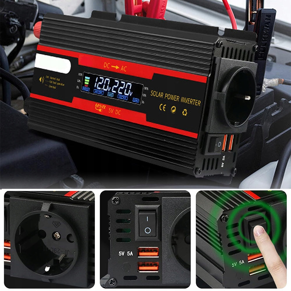 CAR CONVERTER 2000W 12V/24V POLION 1200W PURE SINE Effective power 2000 W
