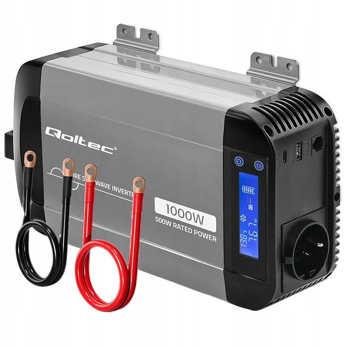 CAR CONVERTER FULL SINE QOLTEC 12V 500W/1000W PHOTOVOLTAICS