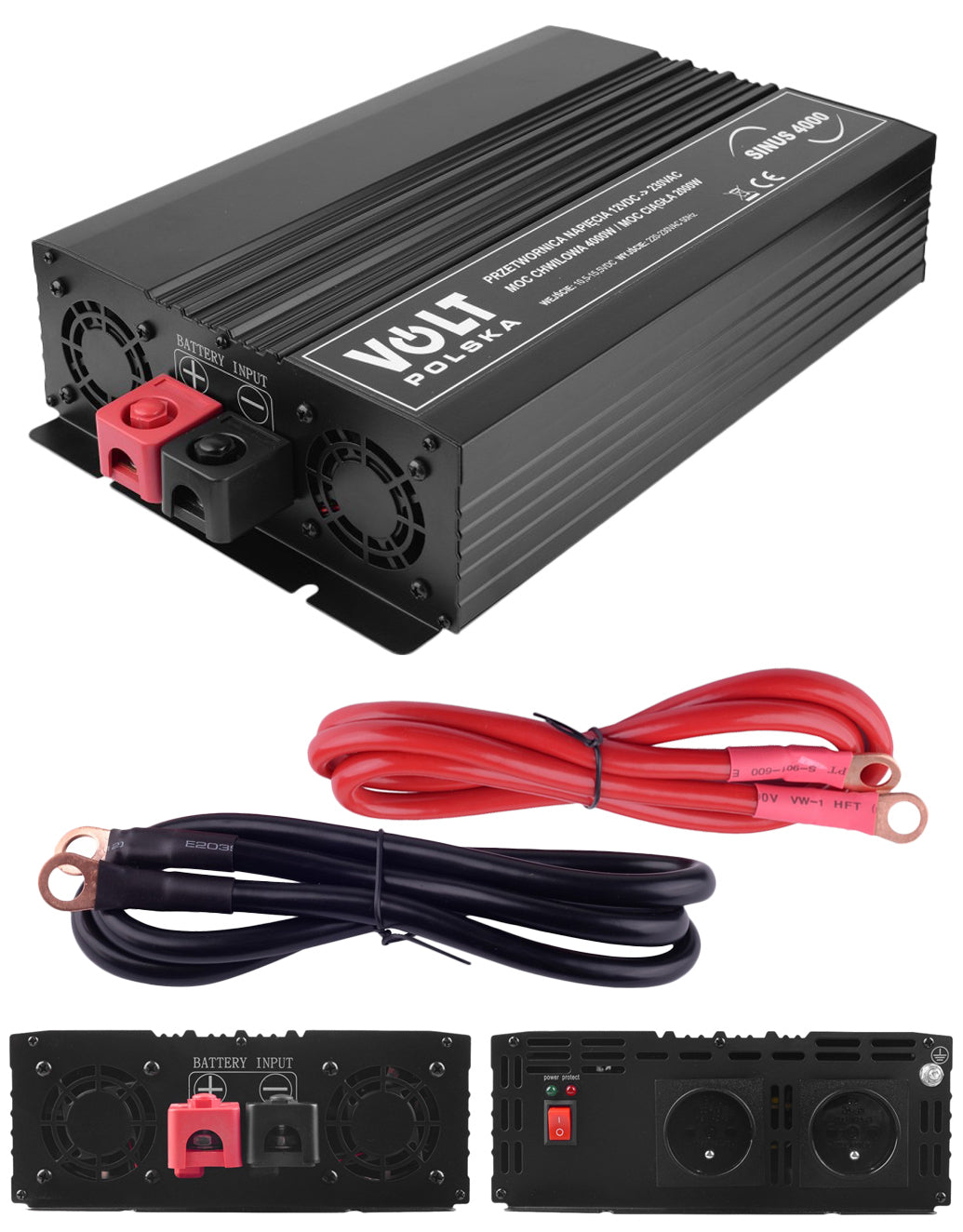 CAR CONVERTER FULL SINE VOLT POLSKA 12V 2000W 4000W USB AUTO