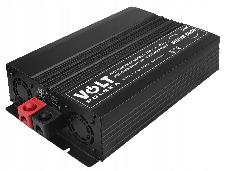 CAR CONVERTER FULL SINE VOLT Poland 24V 2500W 5000W + USB TIR Brand Volt