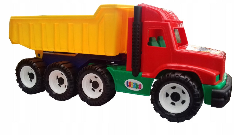 CAR DUMP TRUCK LARGE CAR FOR PLAY 60 CM + MOLDS SPATULA RAKE FREEBIE Packaging status original