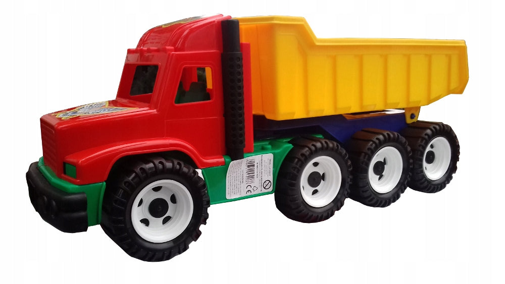 CAR DUMP TRUCK LARGE CAR FOR PLAY 60 CM + MOLDS SPATULA RAKE FREEBIE