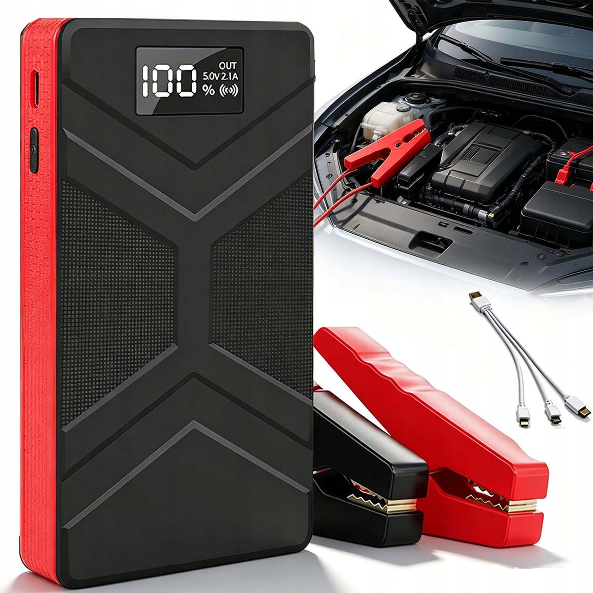 CAR EMERGENCY POWER SUPPLY POWER BANK LED 3IN1 30000MAH START
