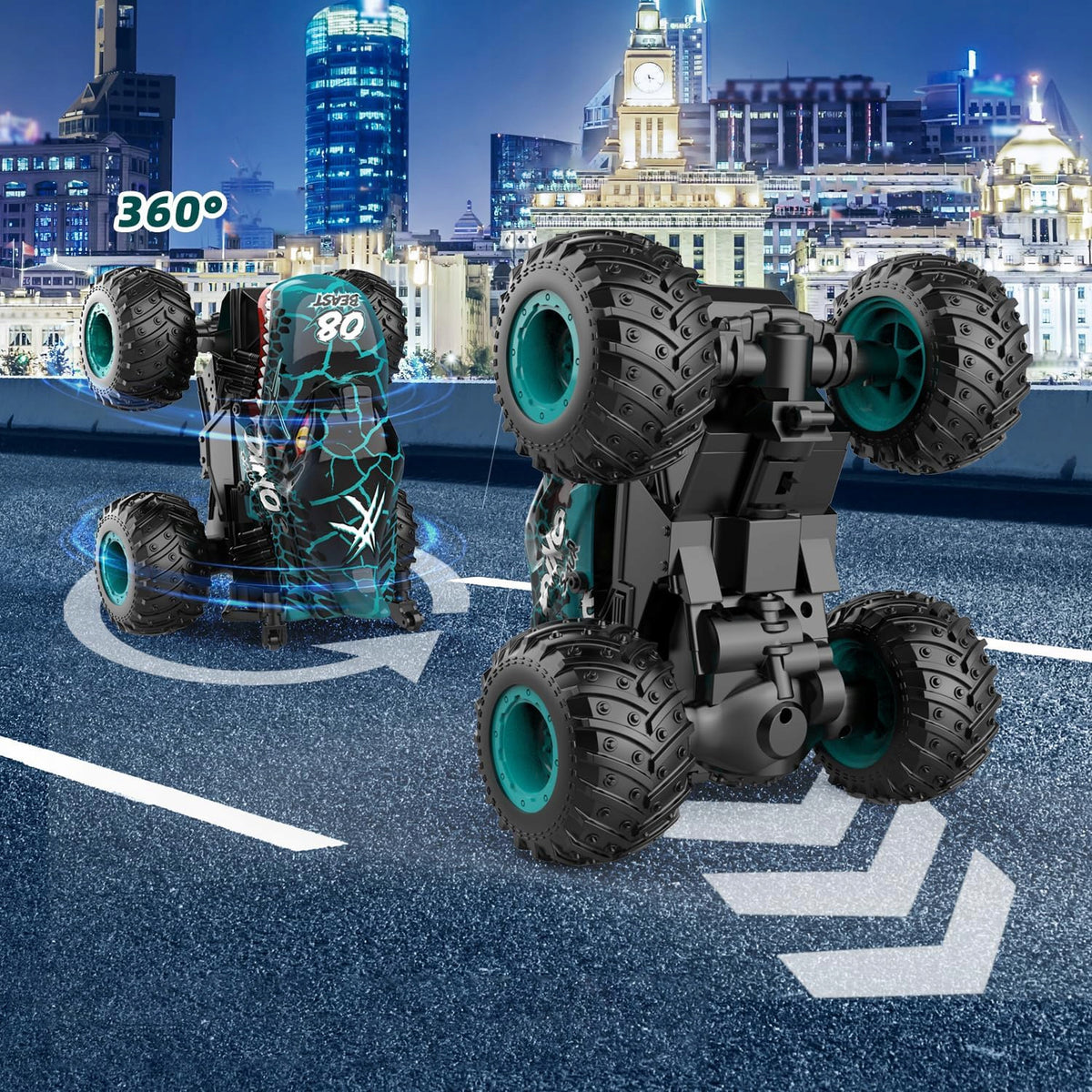 CAR MONSTER TRUCK REMOTE CONTROLLED DINOSAURS 4X4 LED GIFT Brand no brand