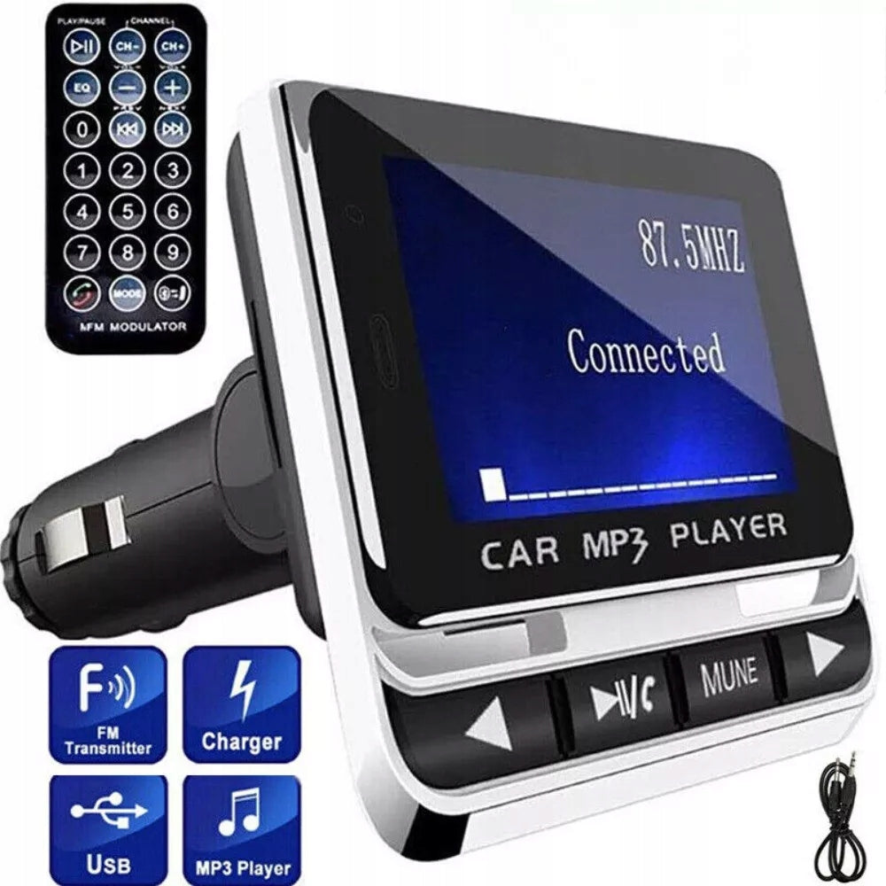 CAR MP3 TRANSMITTER FM12B BT USB Charger LCD Radio Receiver