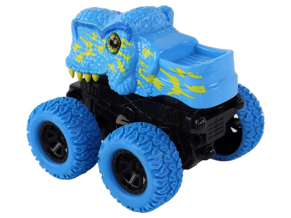 CAR OFF-ROAD VEHICLE PUSHER DINOSAUR TYRANNOSAURUS REX RUBBER WHEELS BLUE Brand LEAN Toys