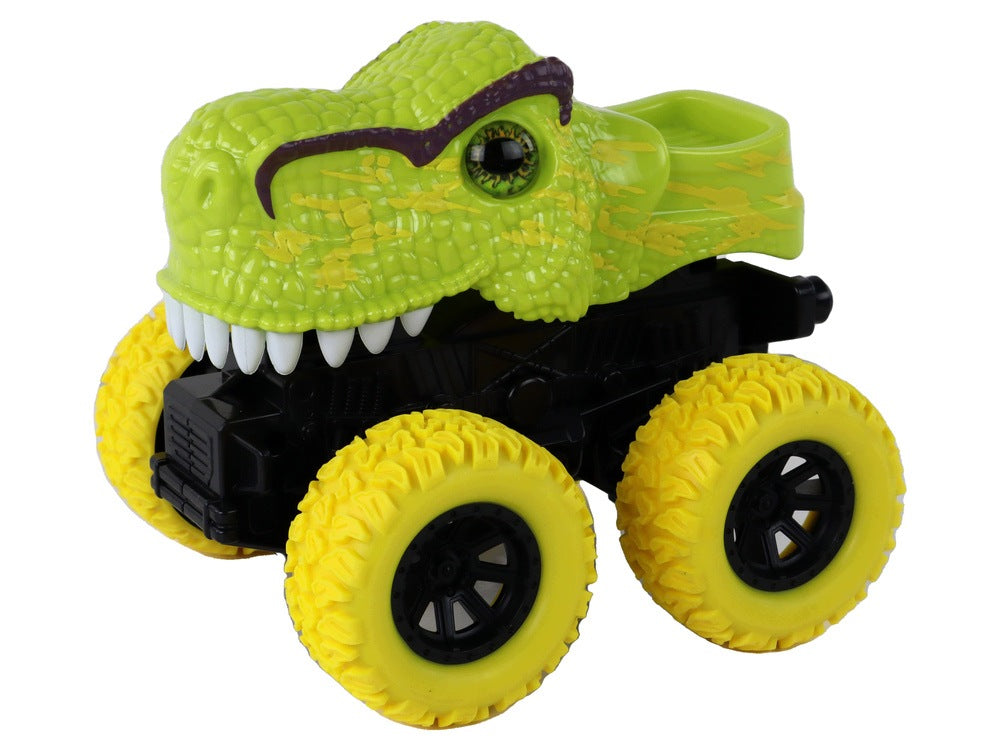 CAR OFF-ROAD VEHICLE PUSHER DINOSAUR TYRANNOSAURUS REX RUBBER WHEELS GREEN Packaging status original