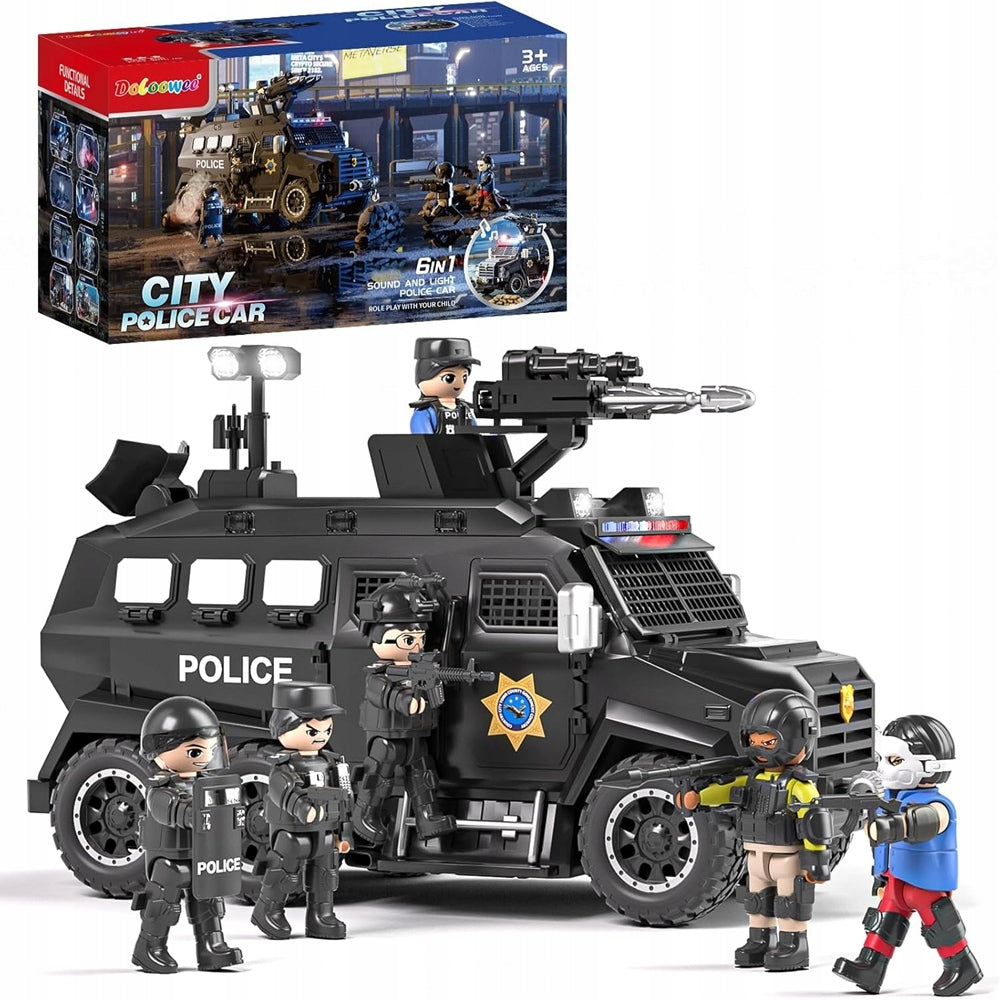 CAR POLICE DRIVE LIGHT SOUND OPENING DOOR SET