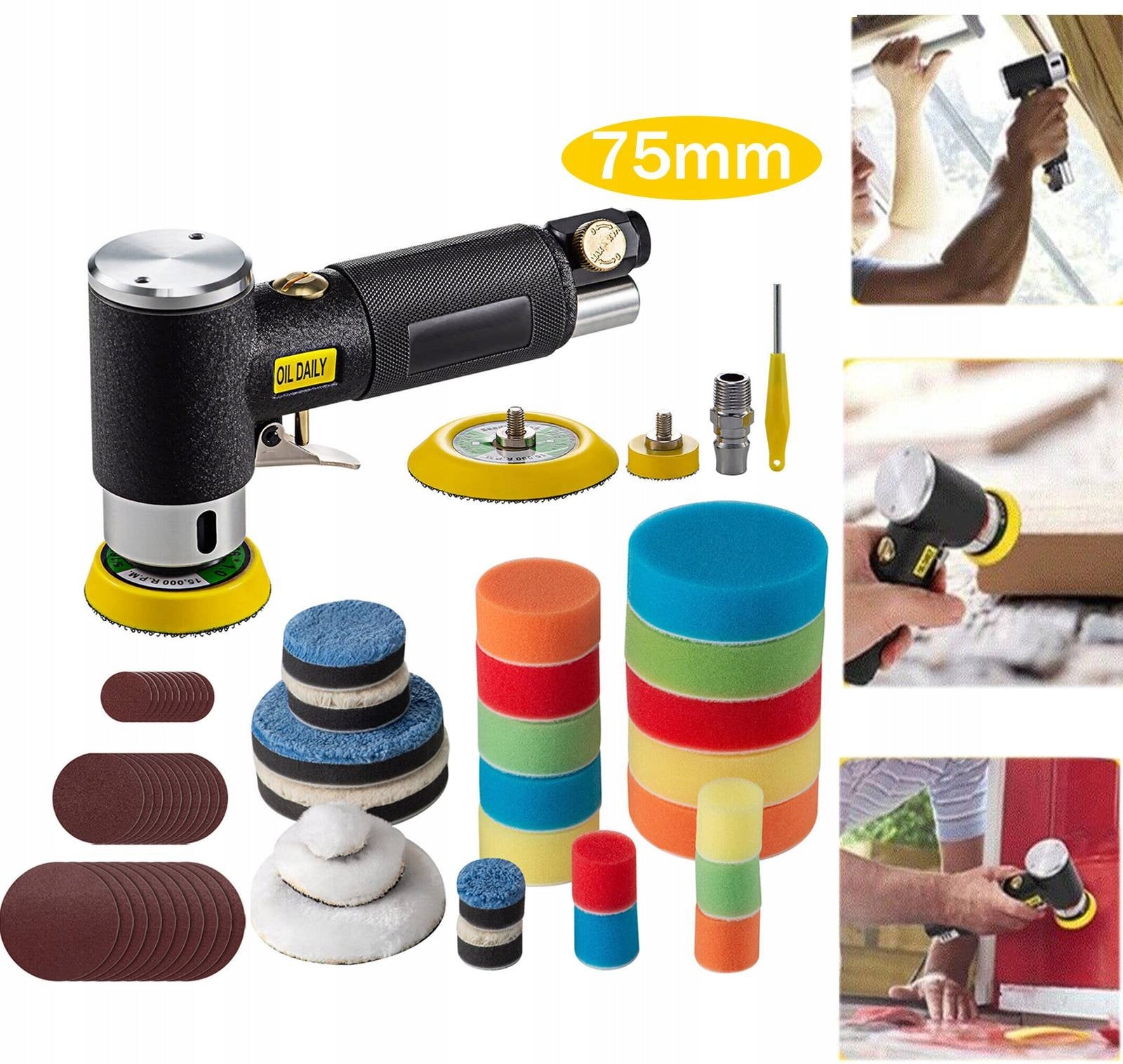 CAR POLISHER ECCENTRIC GRINDER SET SPONGES DISCS 20/50/75mm EAN (GTIN) 6934428965662