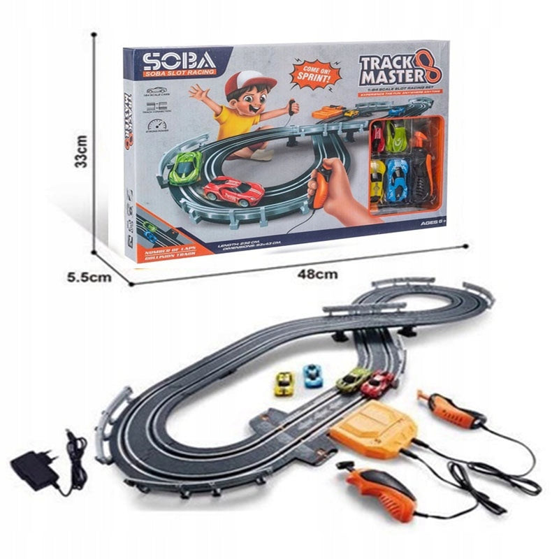 CAR RACING TRACK 2 CARS 2 BODY CONTROLLER 232CM CHARGER Brand NORIMPEX