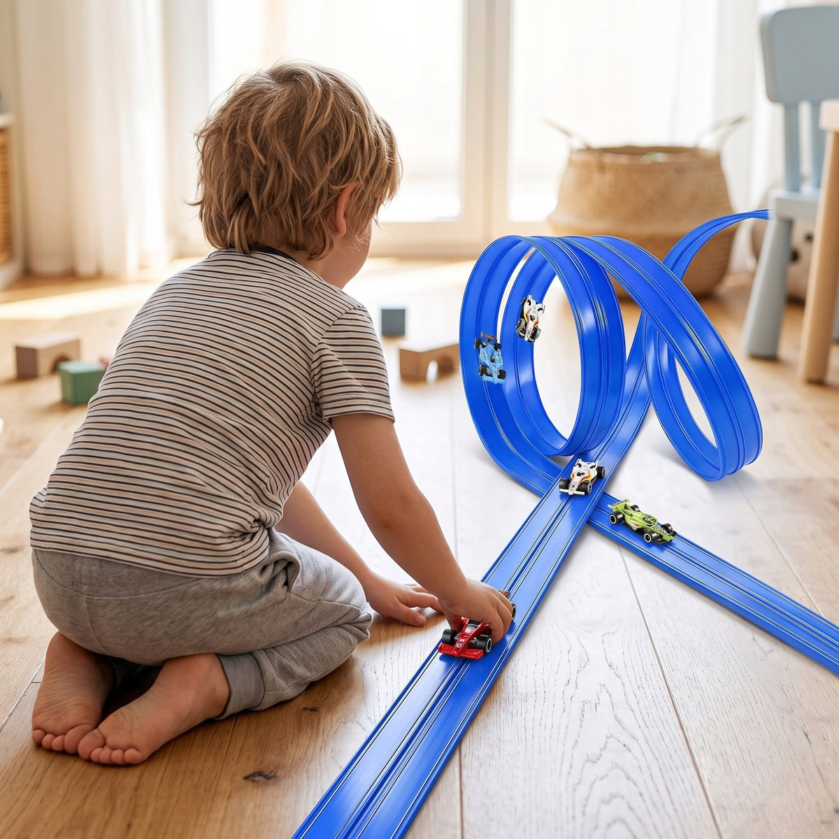 CAR RACING TRACK Flexible 5m Creative for Kids Suction Cups Manufacturer code Tor Wyścigowy 4 Auta