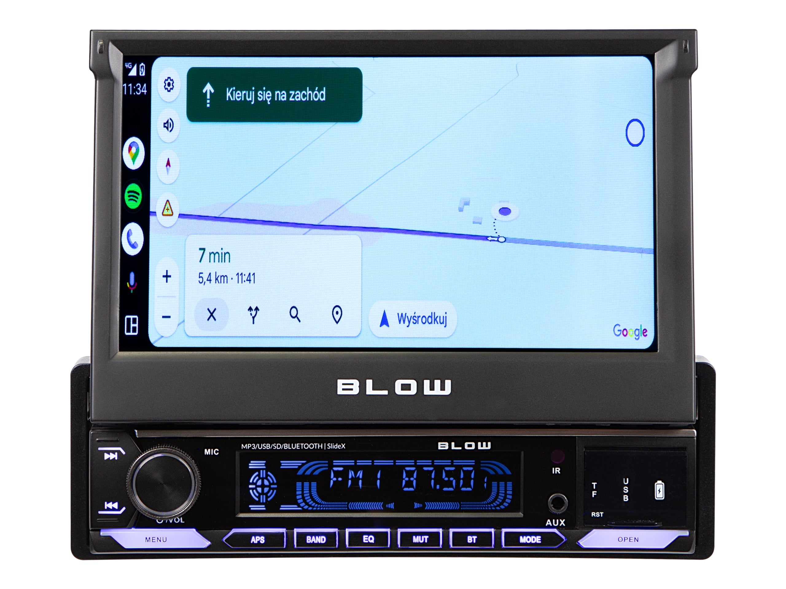 CAR RADIO 1-DIN 7 INCH RETRACTABLE TOUCH SCREEN CARPLAY ANDROID AUTO Packaging status original
