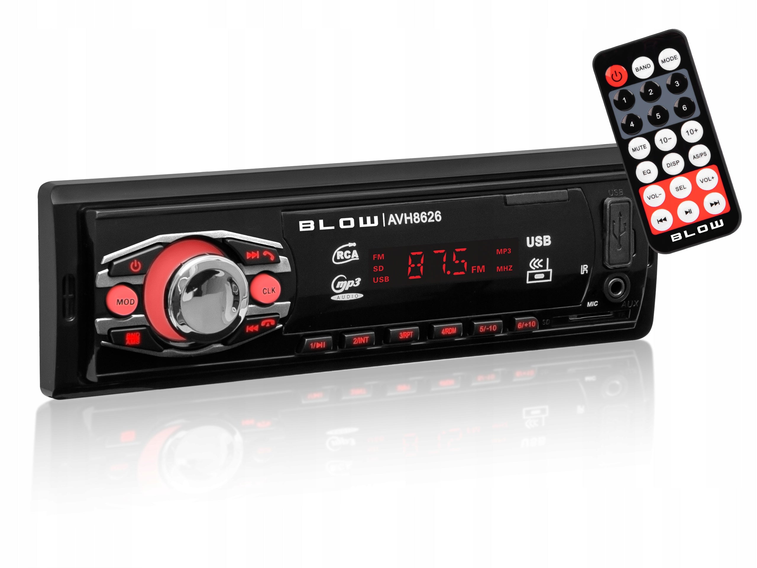 CAR RADIO 1 DIN BLUETOOTH FM MP3 USB SD AUX LCD REMOTE CONTROL KIT Manufacturer code 78-279#