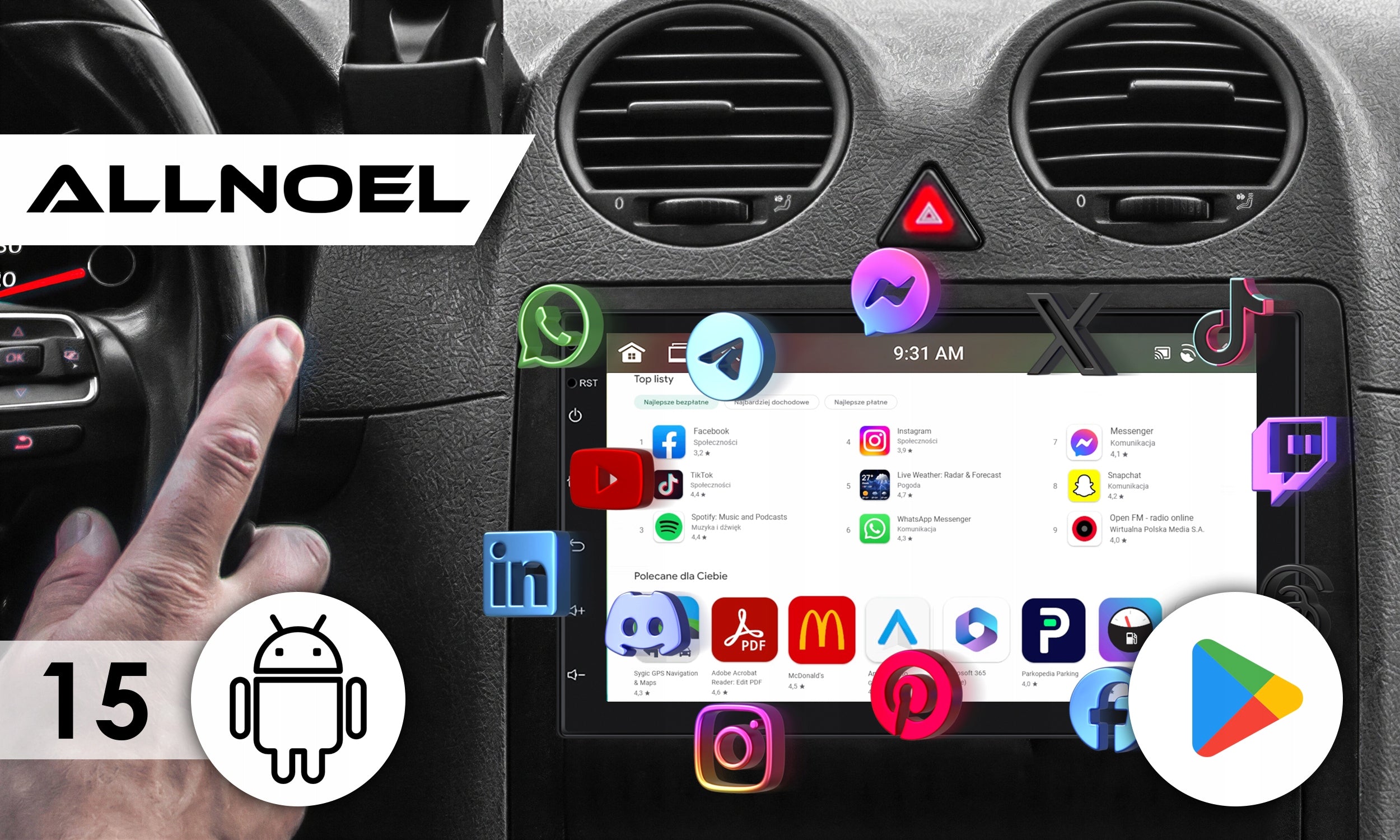 CAR RADIO 2 DIN 7'' CARPLAY ANDROID WIFI GPS TOUCH FM 6GB/128GB Manufacturer code Radio 2 DIN 6GB RAM / Uniwersalne