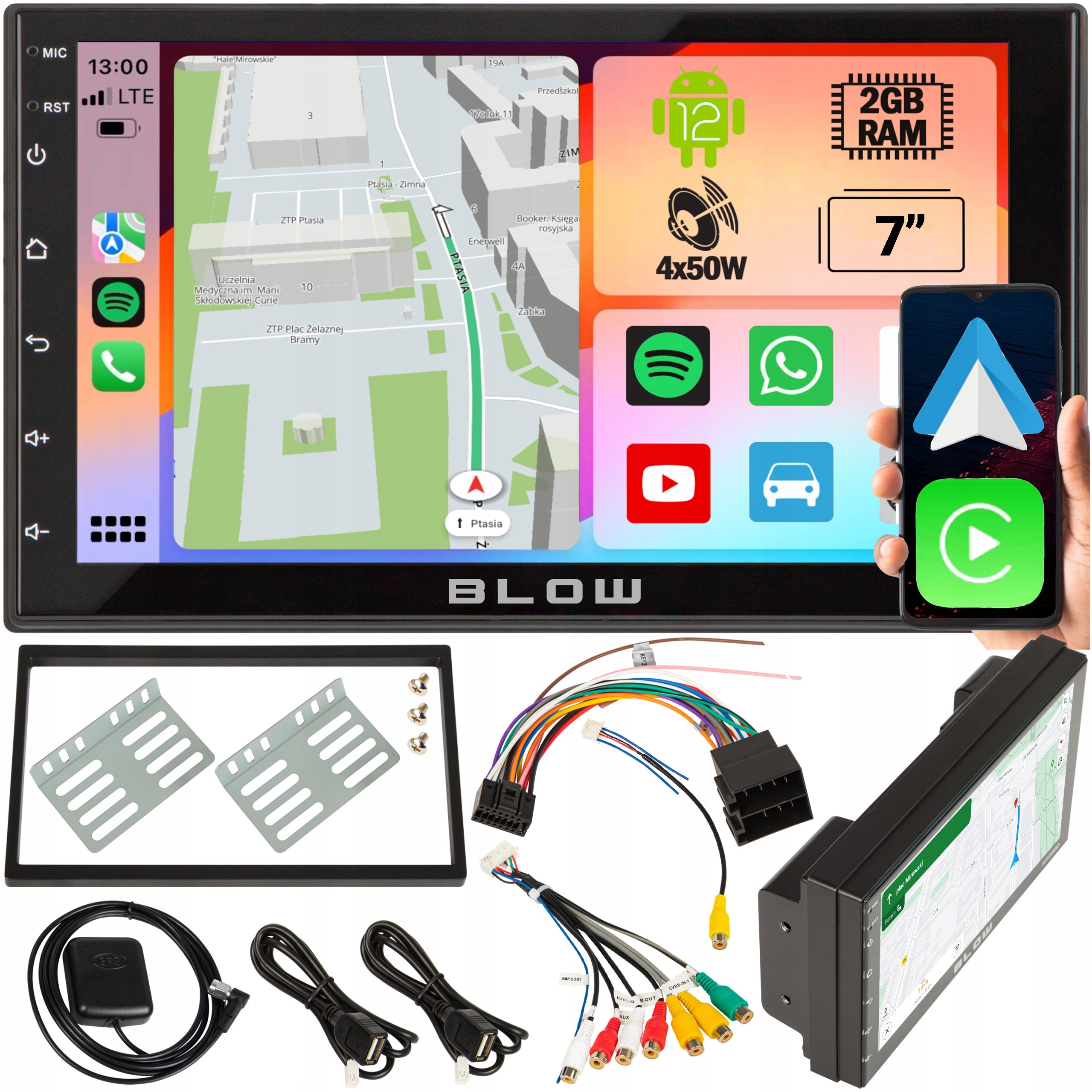 CAR RADIO ANDROID 12 BLUETOOTH CARPLAY ANDROID AUTO MIRROR LINK