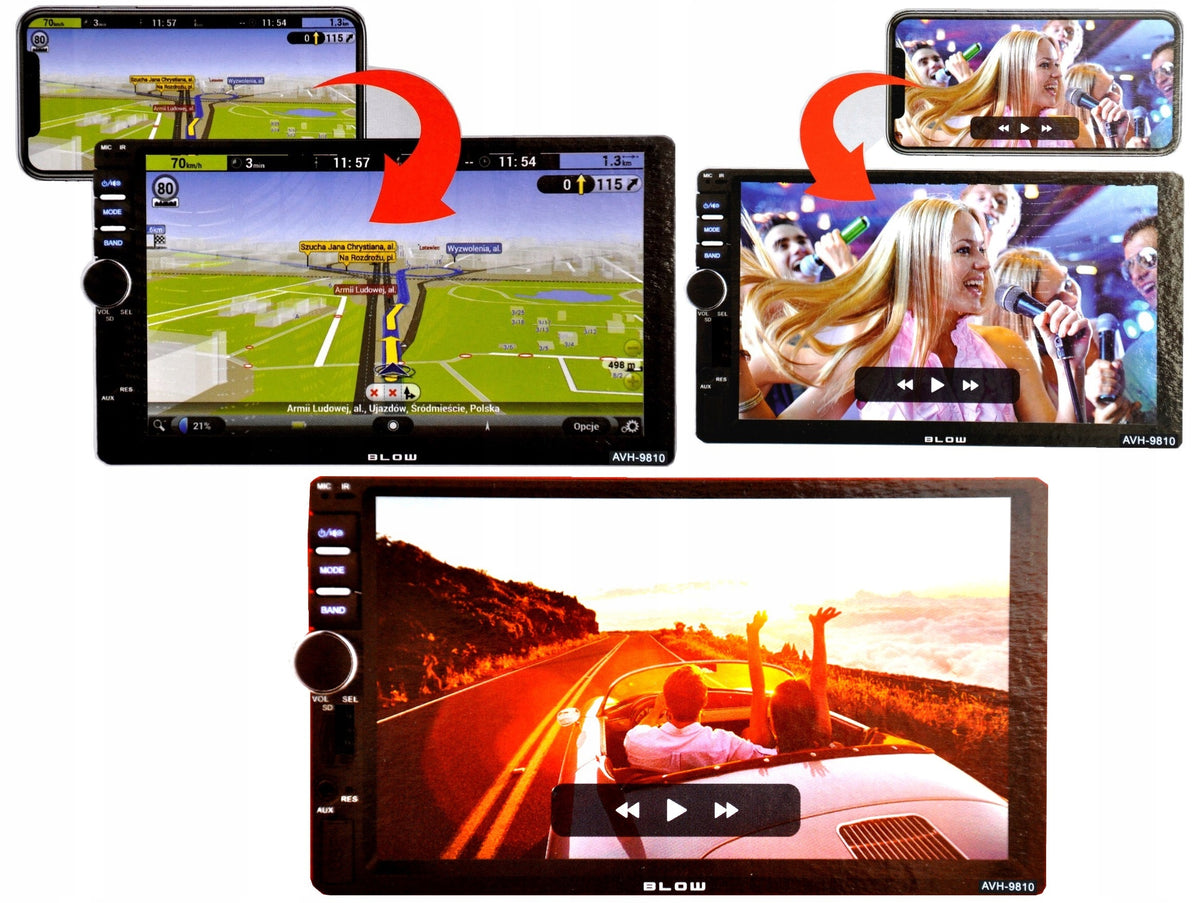 CAR RADIO BLOW AVH-9810 2DIN SCREEN 7 LED PLAY SD USB MP3 BLUETOOTH Manufacturer code RADIO BLOW 2DIN AVH-9810