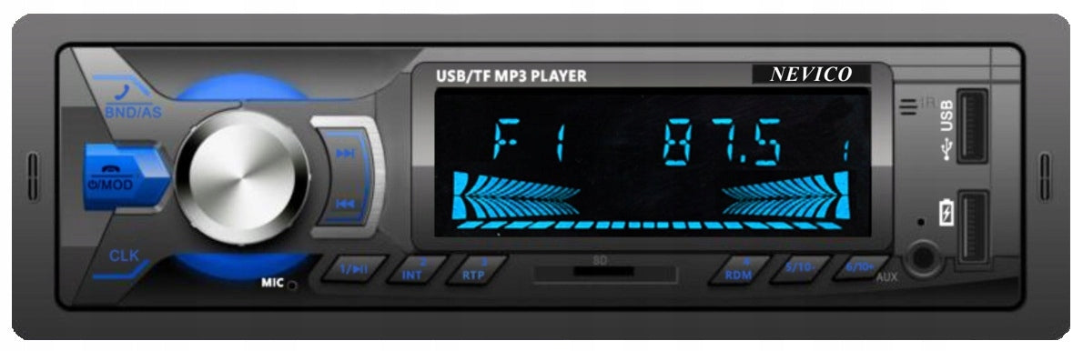 CAR RADIO BLUETOOTH 1DIN 4x50W REMOTE CONTROL USB MP3 AUX SD RDS Equalizer
