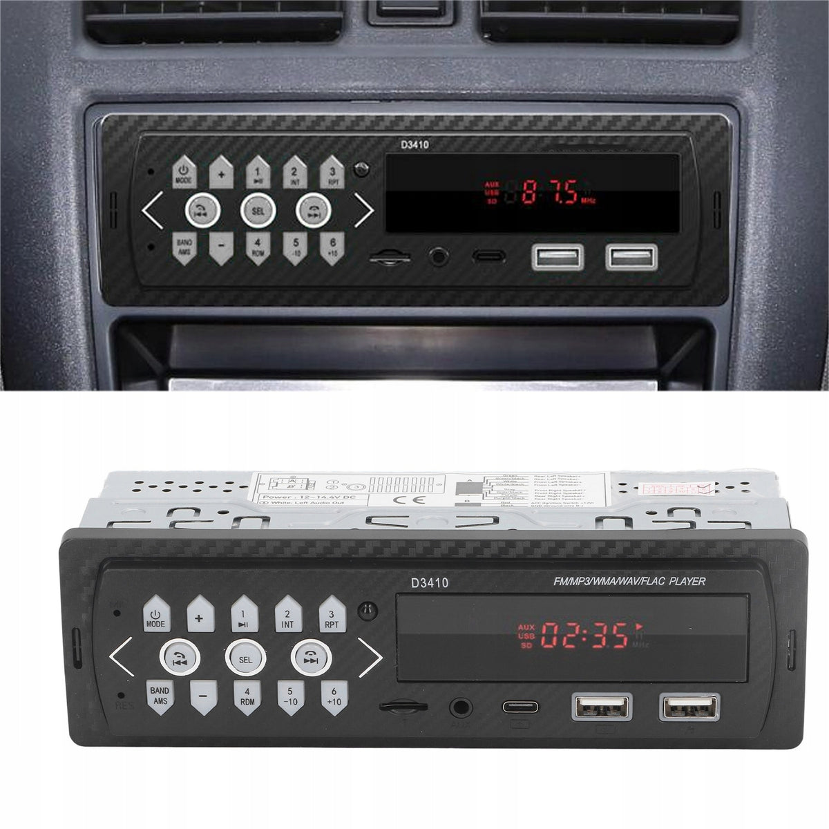 CAR RADIO BLUETOOTH USB AUX MP3 PLAYER RADIO REMOTE CONTROL Manufacturer code 01106280110628