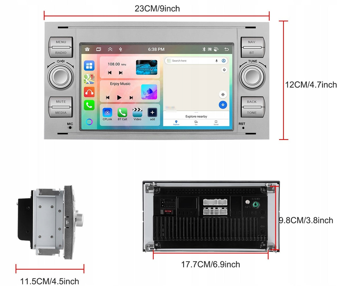 CAR RADIO FOR FORD KUGA S-MAX C-MAX CARPLAY RDS GPS WIFI ANDROID 4GB Packaging status original