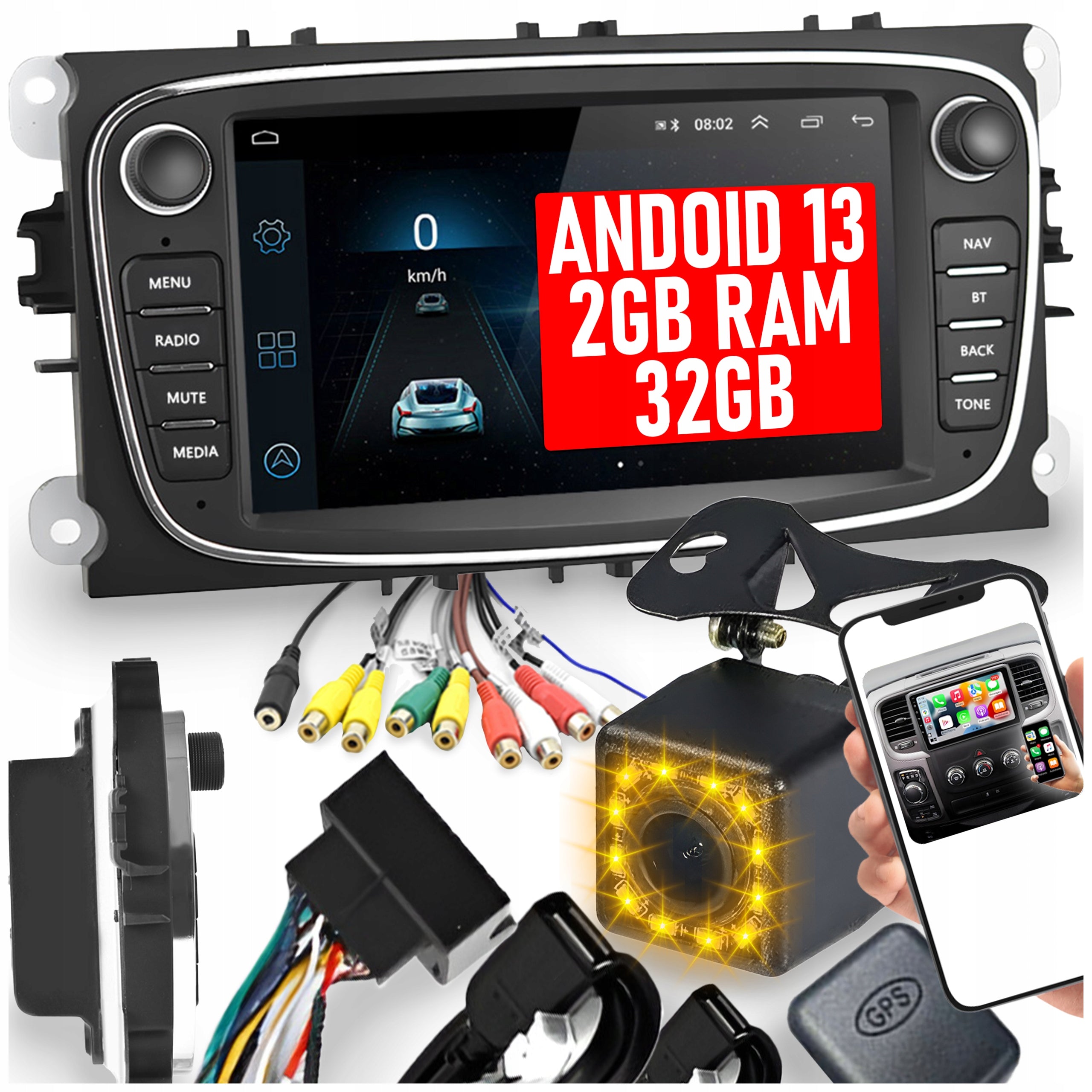 CAR RADIO FOR FORD MONDEO MK4 FOCUS MK2 MK3 GALAXY S-MAX GPS ANDROID