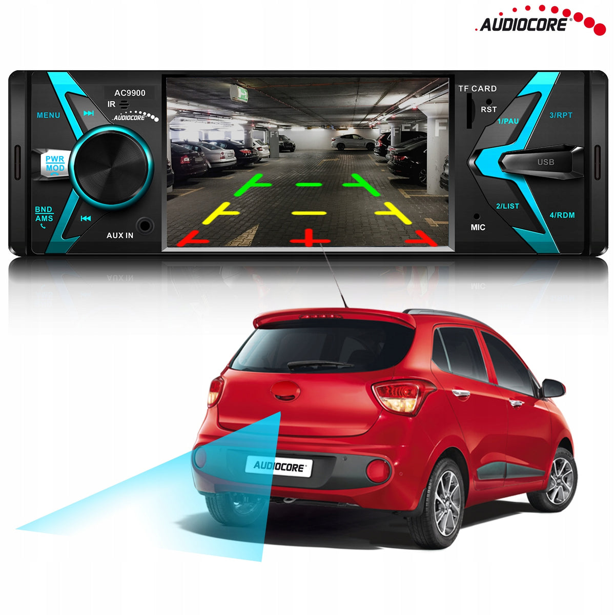 CAR RADIO MP5 4" SCREEN AVI USB SD BLUETOOTH REMOTE CONTROL Audiocore AC9900 Manufacturer code AC9900