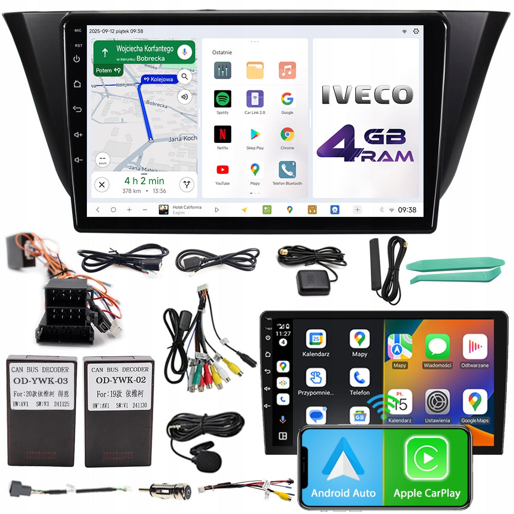 CAR RADIO NCS D9 IVECO DAILY 2013-2023 ANDROID 4GB LTE