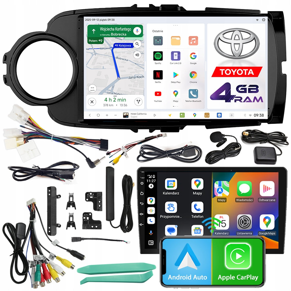 CAR RADIO NCS D9 TOYOTA YARIS 3 2011-2020 ANDROID 4GB LTE