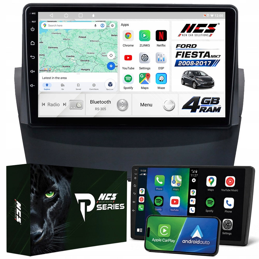 CAR RADIO NCS RS-305 FORD FIESTA Mk7 2009-2017 ANDROID NAVIGATION