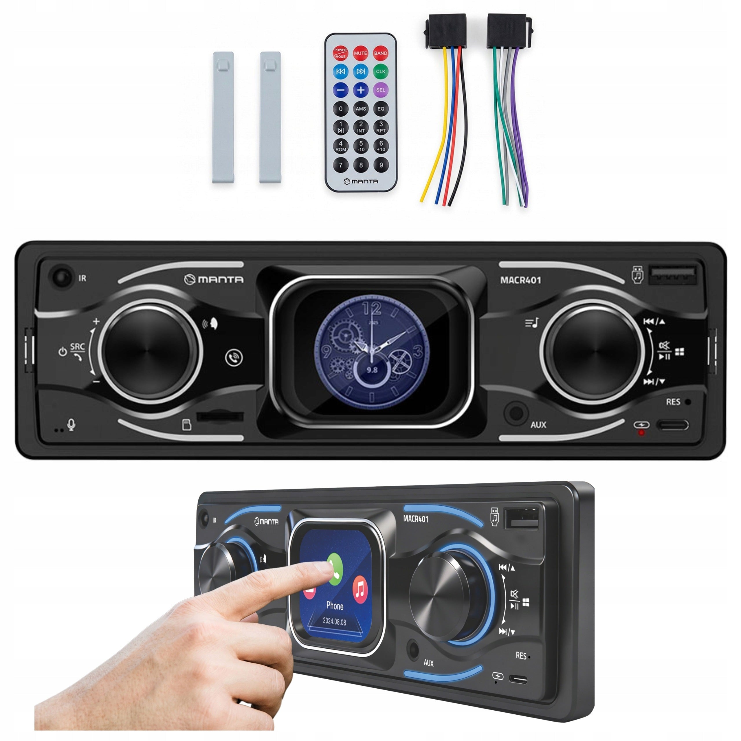 CAR RADIO PLAYER TOUCH PANEL BLUETOOTH REMOTE CONTROL USB MP3 SD